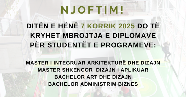 Njoftim diplomat prezantim date 7 korrik