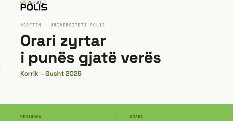 ORARI VEROR POLIS 2026